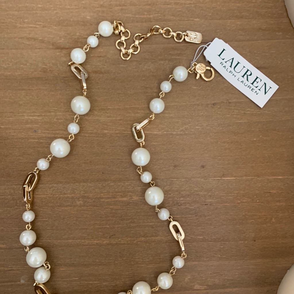 Lauren By Ralph Lauren Gold And Pearl Necklace